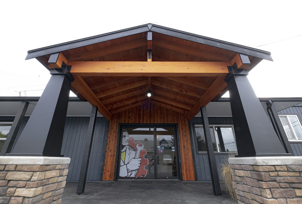 front of building