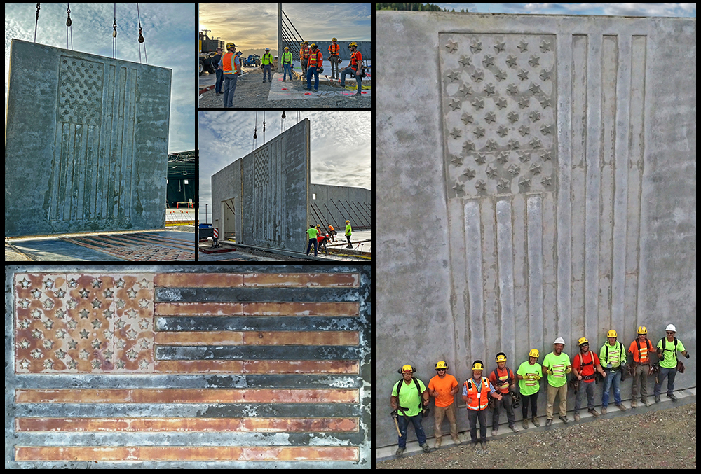 concrete usa flag slab collage